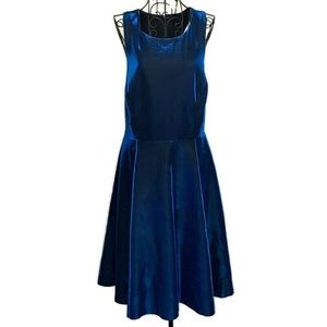 TORRID Metallic Blue Black Retro Dress Below Knee